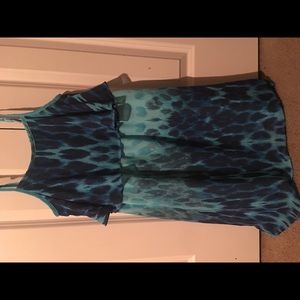 Blue and green formal girls kids dress